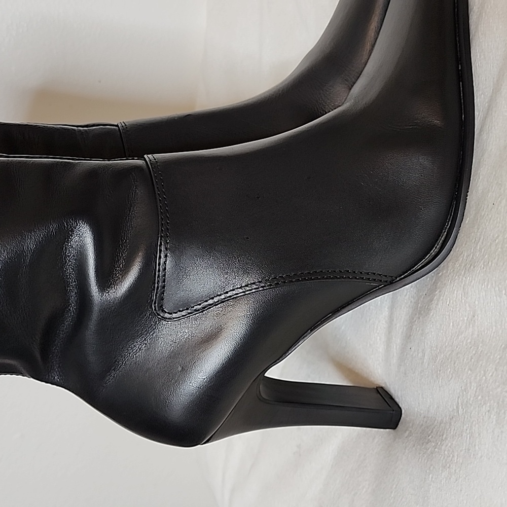 Vintage Steve Madden Josie Leather Boots Y2K 90S Ankle Booties Black Heeled RARE - Picture 14 of 15